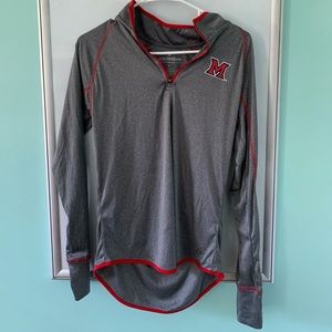Miami University gray long sleeve pull over